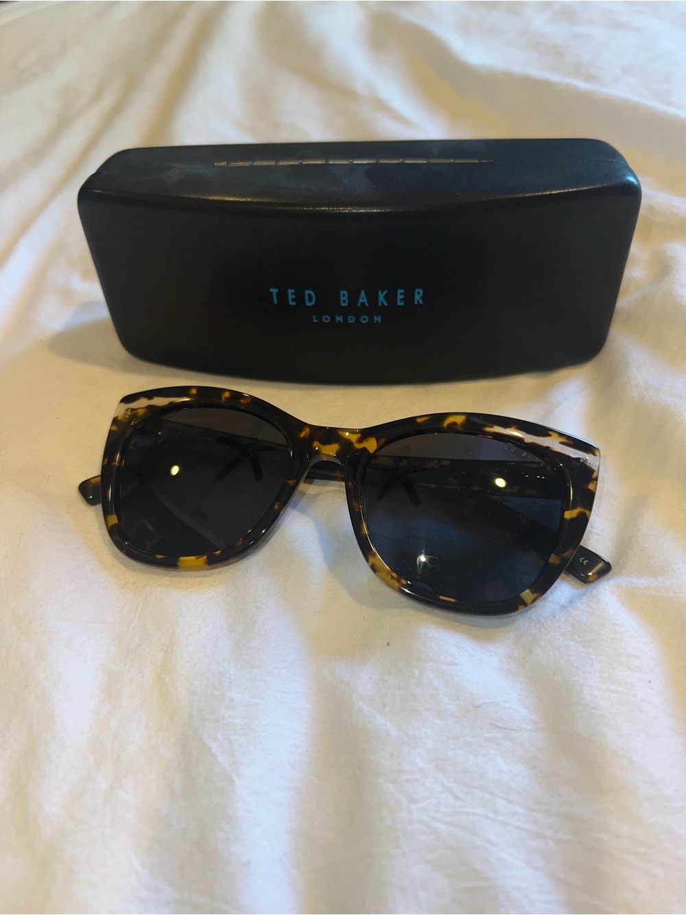 Ted Baker Tortoiseshell Cat-Eye Sunglasses with Dark Lenses
